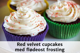 Link til red velvet cupcakes med flødeost frosting opskrift